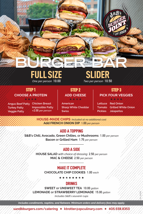 Catering S&B's Burger Joint